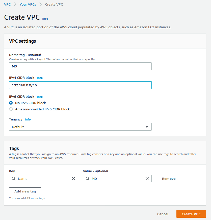 create vpc